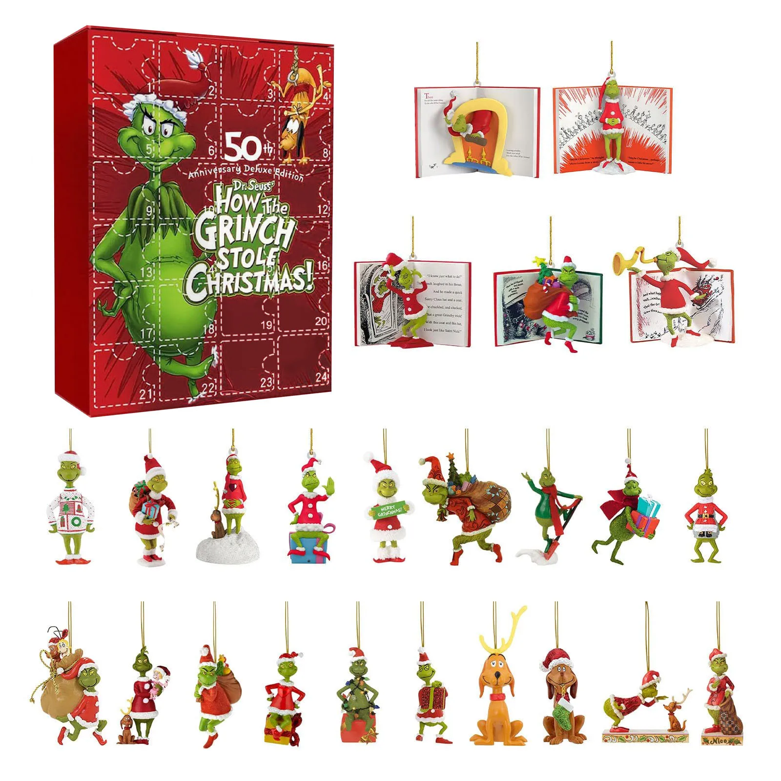 Christmas Countdown Calendar For Kids Adult, 24 Days Of Christmas Advent Calendar, 24PC Cute CartoonFigures Doll Xmas Vacat