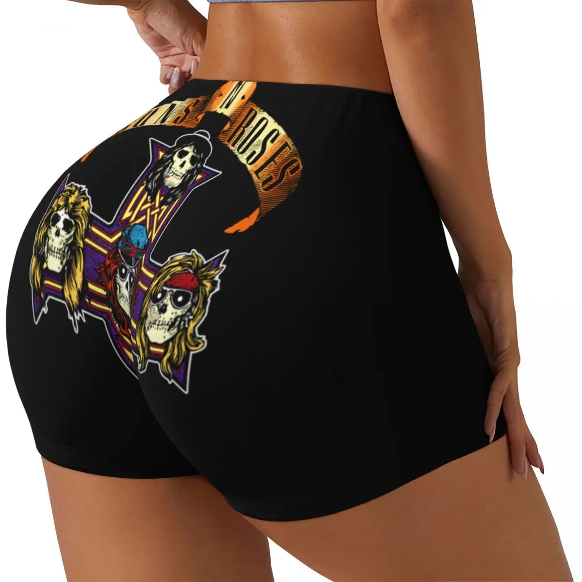 Custom Heavy Metal Rock Music Band Guns N Rose Running Volleyball Workout Shorts Women's Gym Athletic Yoga Shorts