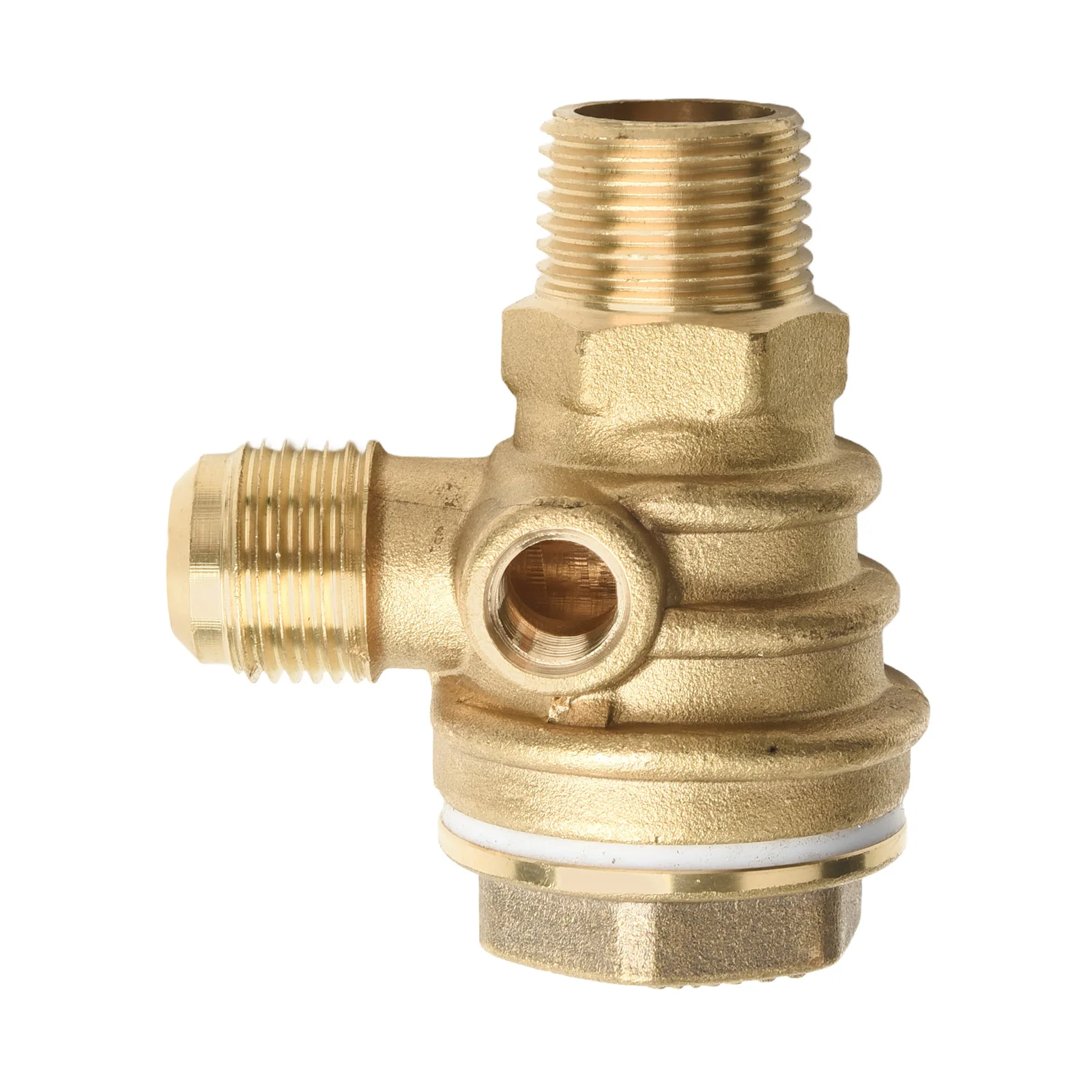 

Copper Check Valve with 3 Male Thread Ports Connector for Use with For Air Compressor and For Air Pump Systems
