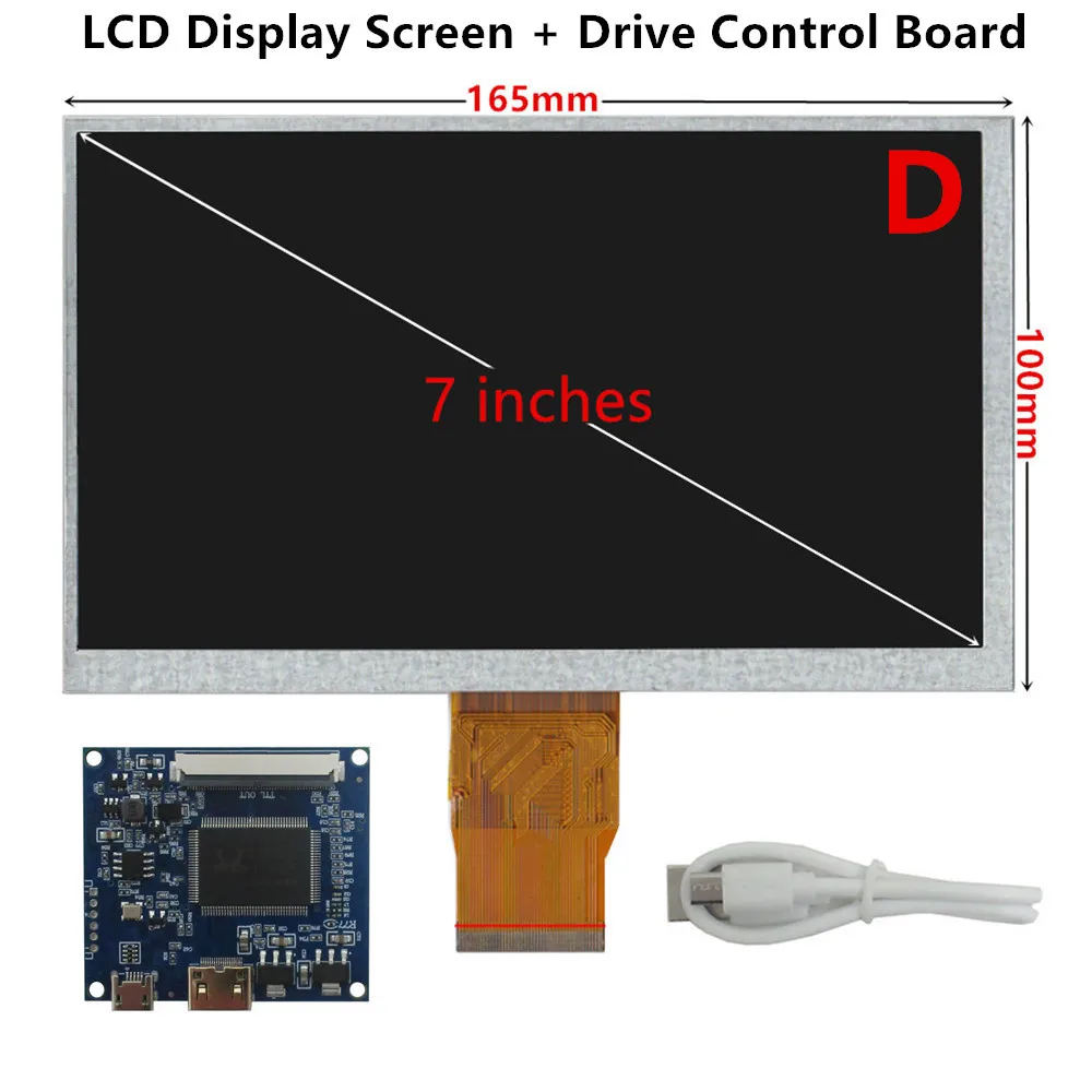 Imagem -05 - Polegada 1024*600 Ips Tela Lcd Universal Faça Você Mesmo Placa de Controle Driver para Raspberry pi Banana pi pc Monitor Portátil 7