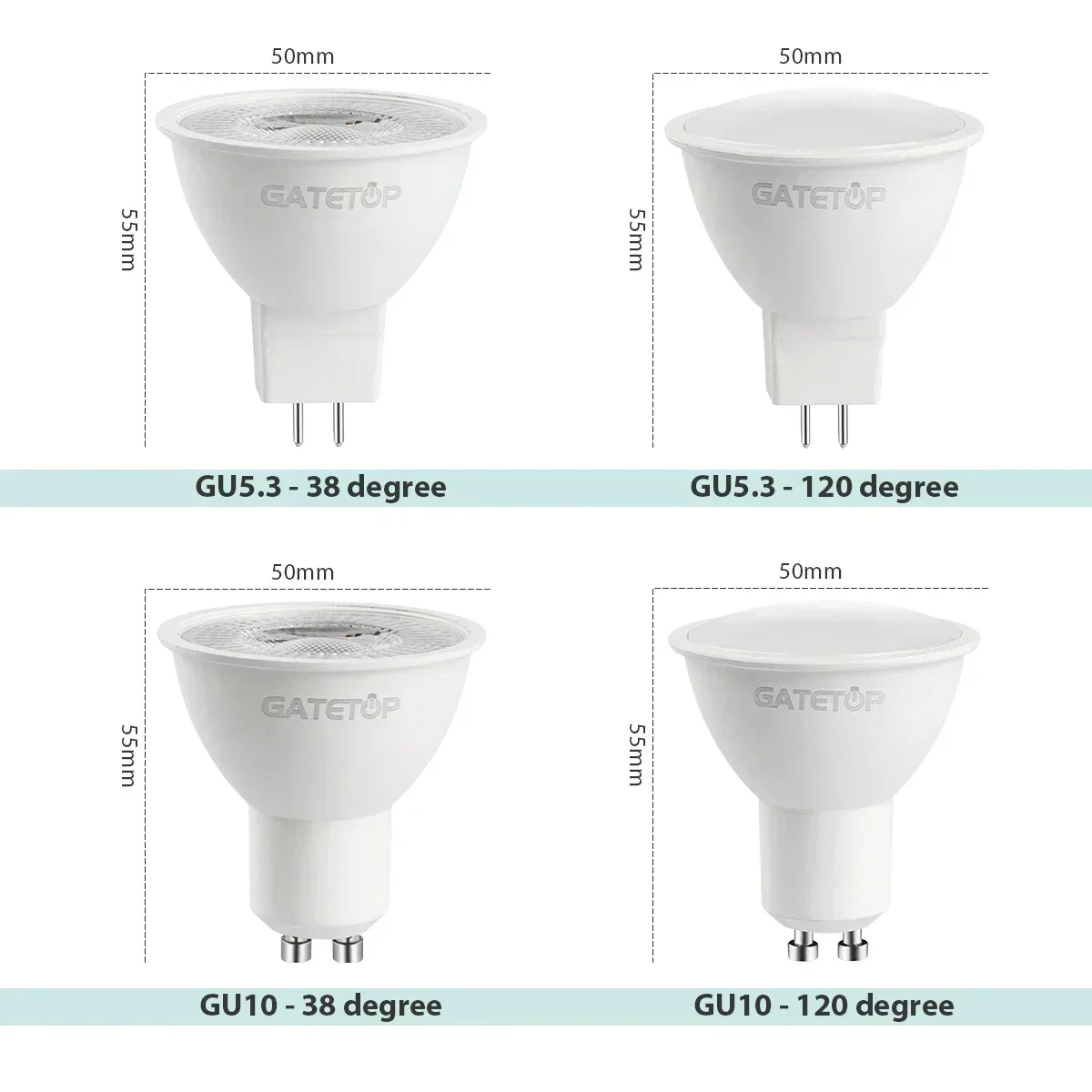 Hight Lumen Mini Lâmpada LED, GU10, GU5.3 Lâmpadas Spot Light, E27, B22, Base E14, sem cintilação, 220V AC, 120V, Lampada para casa, quarto, 10pcs