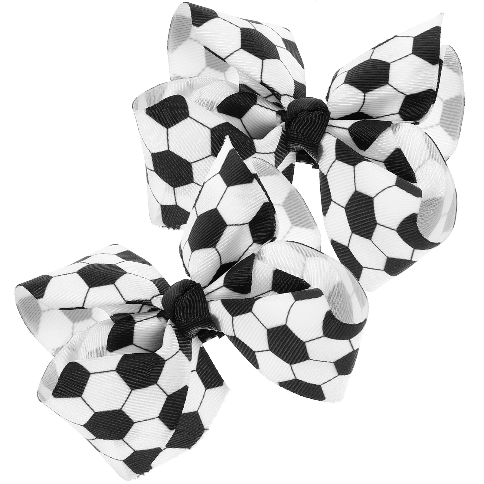 

2 pcs Soccer Hair Clips for Little Girls Beautiful Bow Design Sports Theme Party Accessories Non-fade Football Hairpins