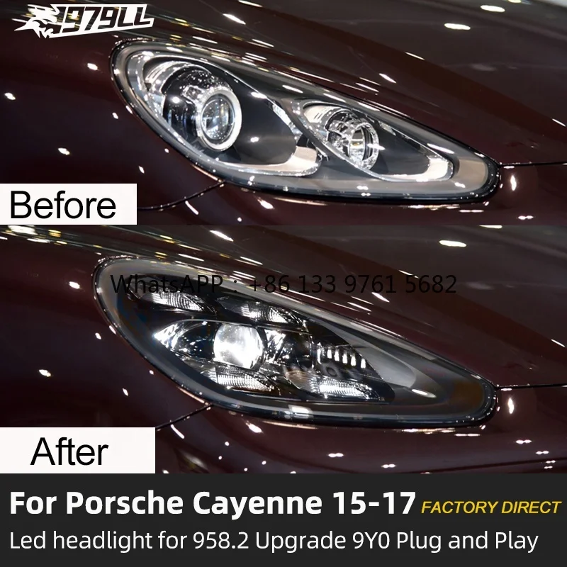 [1979ll] Car Lamp 2015 2016 2017 92A Lights Upgrade to 2023 Pdls Style Led Headlights for  Cayenne 958 958.2