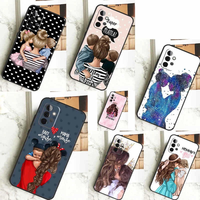 Beautiful Mother Daughter Son Funda For Samsung Galaxy A52 A32 A12 A14 A34 A54 A51 A71 A53 A33 A13 A15 A25 A35 A55 Case