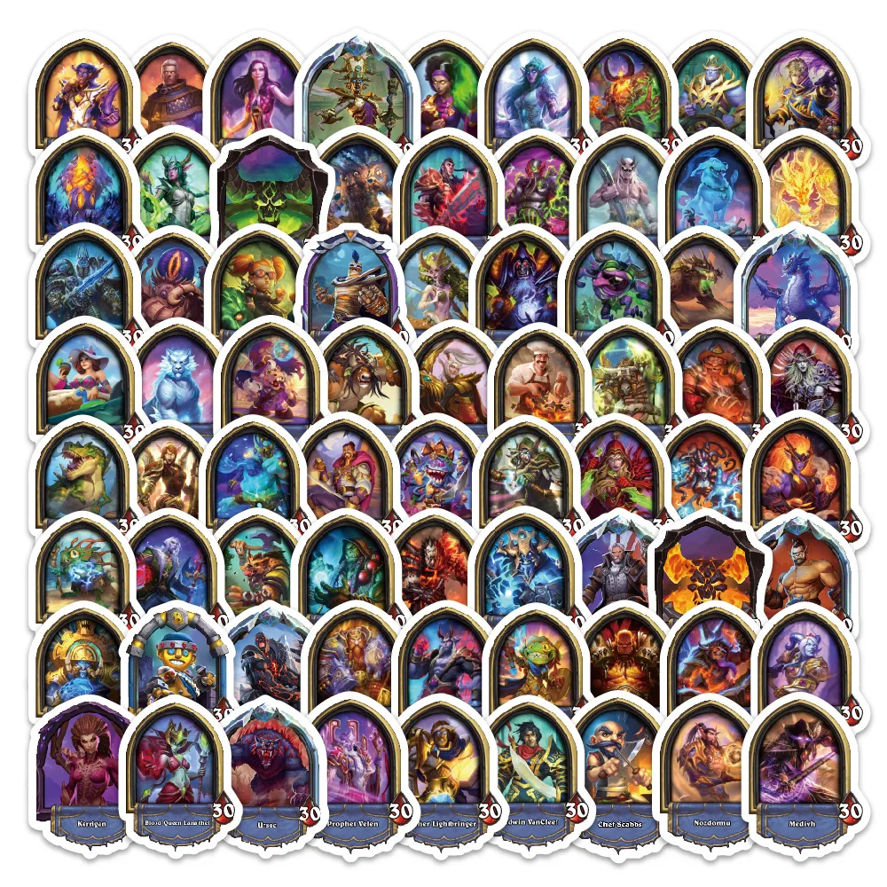 

10/30/50/100PCS Classic Game HearthStone Sticker Cartoon Doodle Personal Decorative Decal Toys for Water Cup Phone Case Guitar