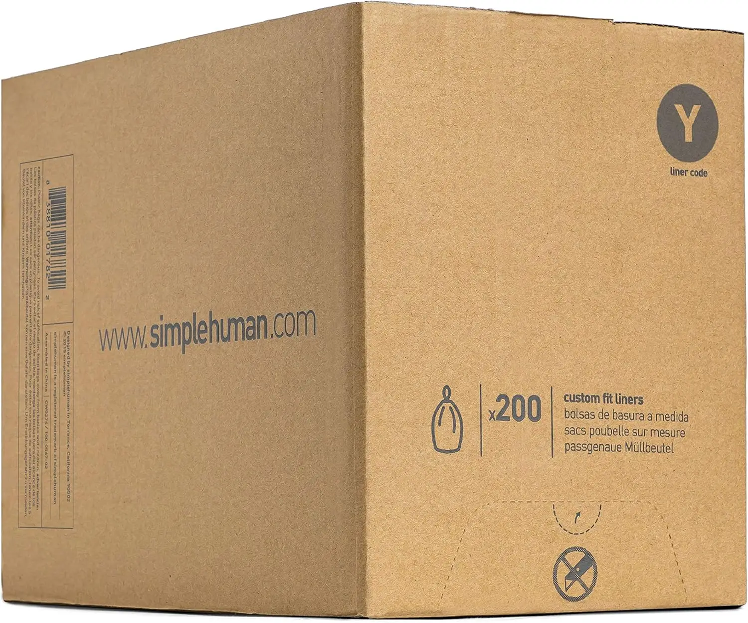 

Code Y 200 Count, Genuine Custom Fit Liners, Drawstring Trash Bags, 30 Liter / 8 Gallon, White