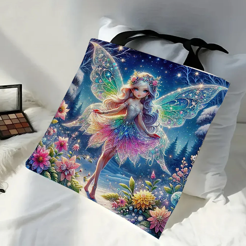 4pcs Girl Large Capacity Linen Tote Bag