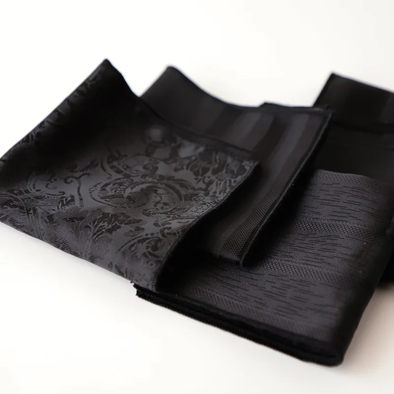 شهم 22 سنتيمتر مربع الجيب الأسود للرجال الأعمال الرسمية منديل البريطانية البوليستر بيزلي النقاط المنديل دعوى وشاح الصدر