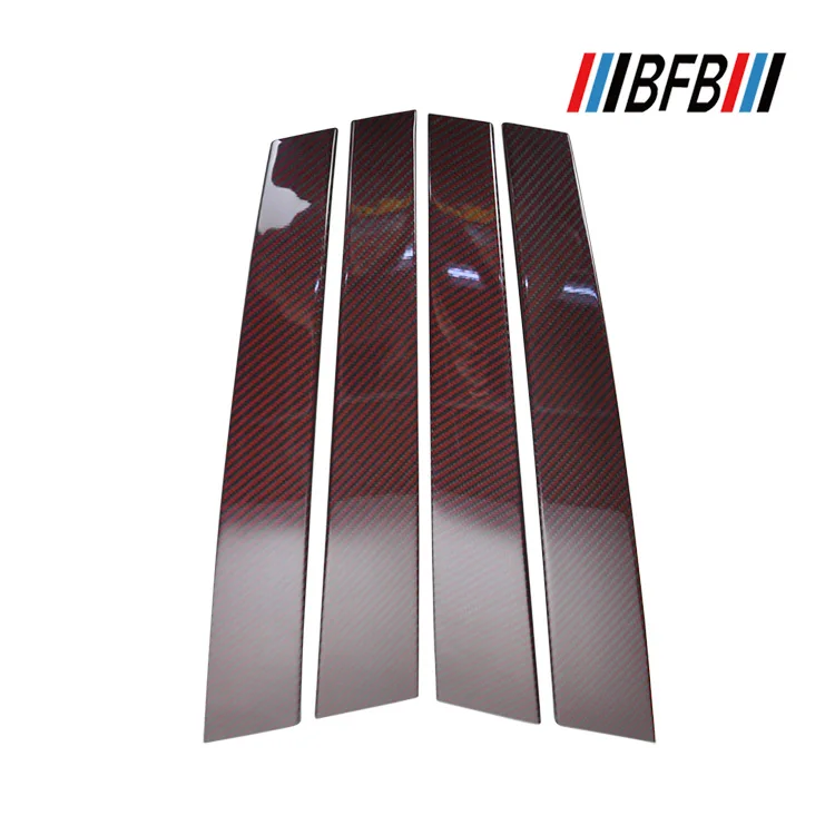 

For Romeo Stelvio red black Dry carbon fiber 2017-2022 middle column modification B column C column trim