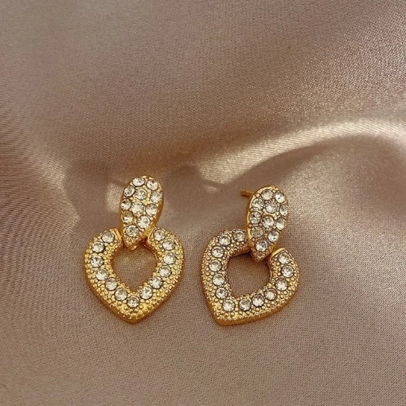Zircon square penentes earring for women stainless steel gold color Piercing earring 2024 trend jewelry accesorios muje