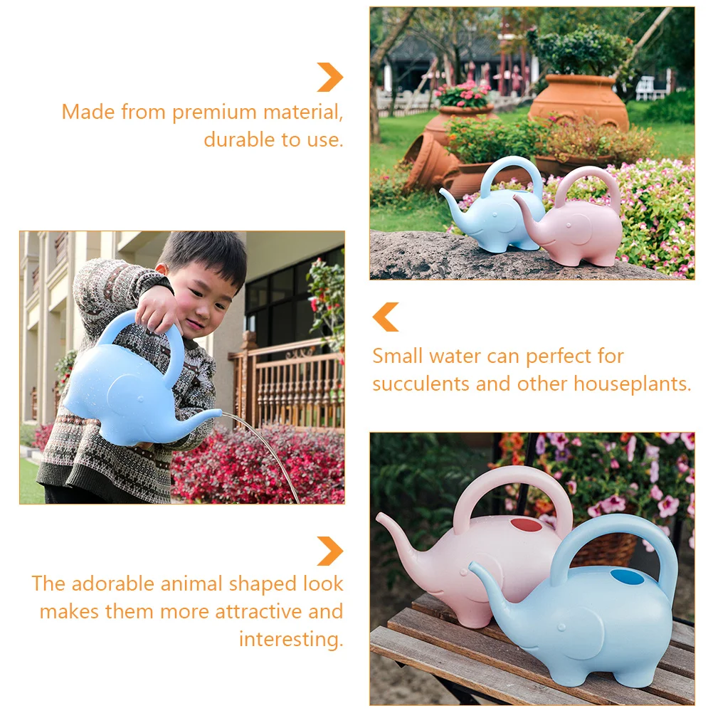 

2pcs Elephant Shaped Watering Can For Succulents Indoor Outdoor Plants Kids Gardening Tool Household Horticulture Kettle