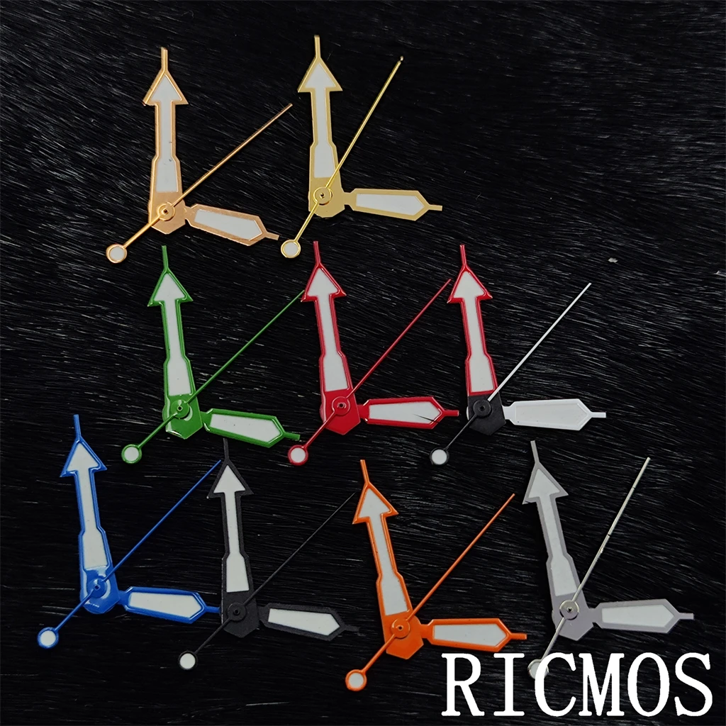 Luminous NH35 NH36 Watch Hands Replacement Set - Black/Blue/Orange/Green Colors Compatible with NH35 NH36 Movements