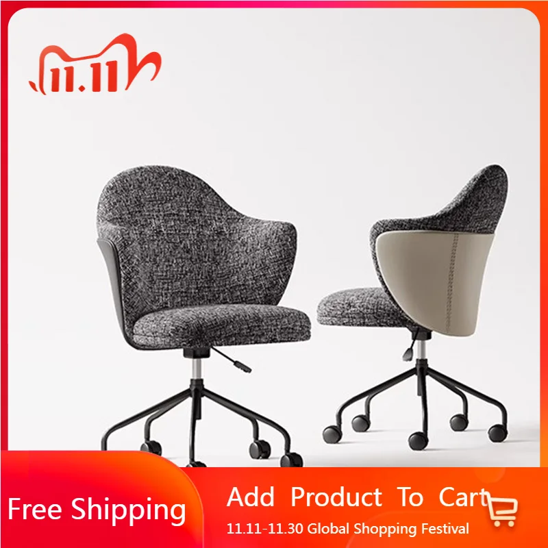 

Lightweight Wheels Office Chair Nordic Arm Modern Mobile Office Chair Living Room Designer Low Sillas De Oficina Home Furniture