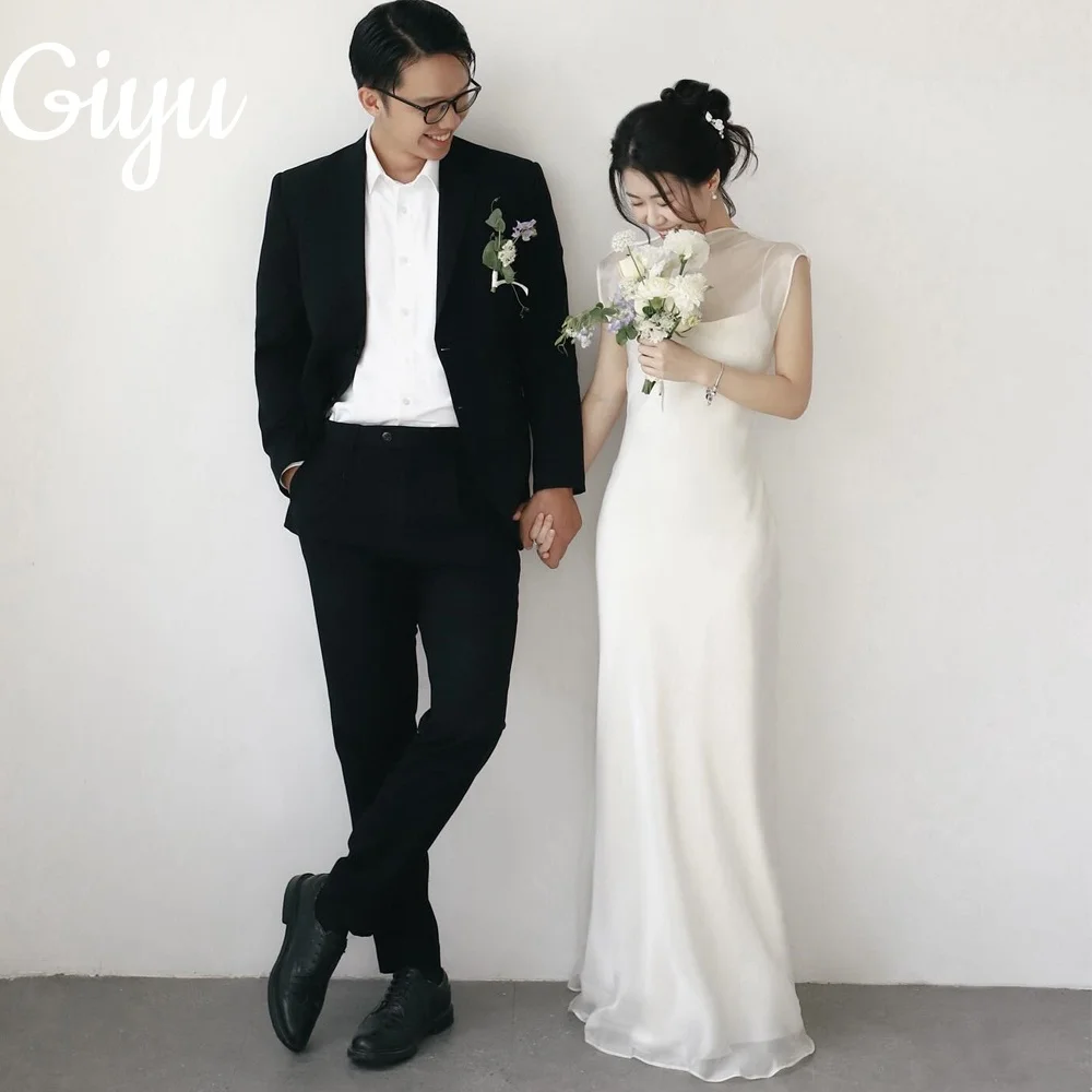 

Giyu 2025 Elegant Mermaid 2Pcs Wedding Dress Korea Photoshoot Floor-Length Bridal Gown Vestidos De Novia Customsied 웨딩드레스