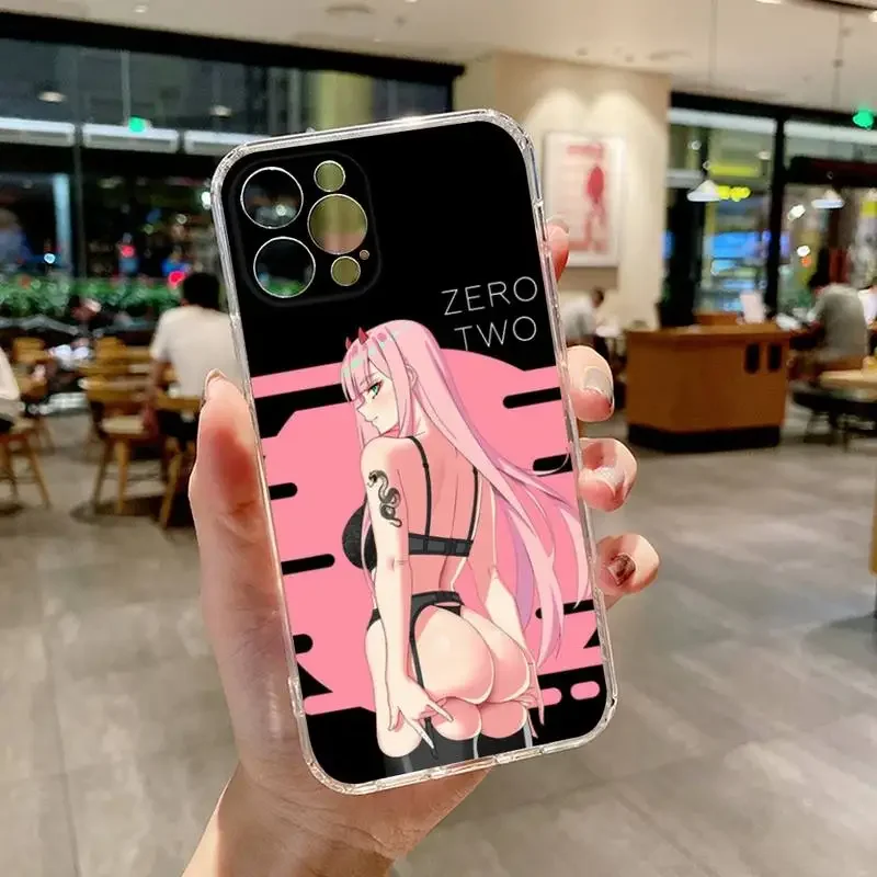 Phone Case for Apple iPhone 15 promax 11 12 13 pro 14 pro plus SE Cover Zero Two Darling in the FranXX Anime transparent cases