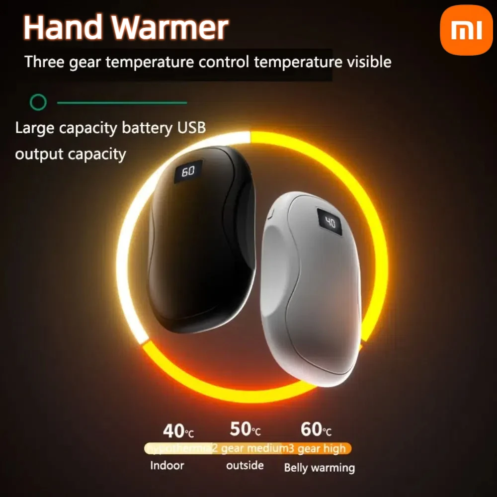 Xiaomi Portable Hand Warmer With Capacity Digital Display Fast Heating Double Sided Warmth Winter Hand Warmer