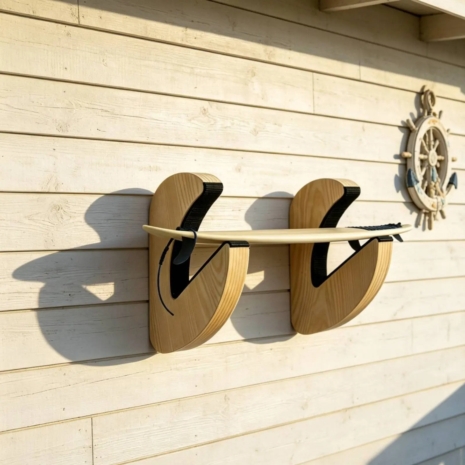 Surfboard Wall Rack Long-Lasting Wood Surfboard Rack Wave-Riding Board Wall Hanger Sturdy Sport Storage Space Saving