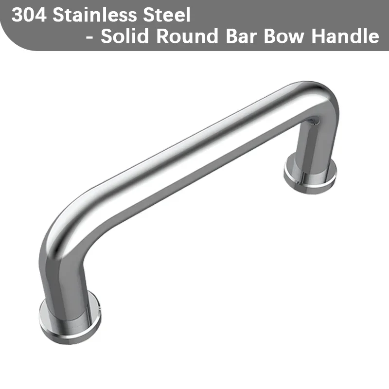 1PCS 304 Stainless Steel Thickened Round Rod Bow Shape Handle for Cabinet Doors Drawers Windows Electric Cabinet Box
