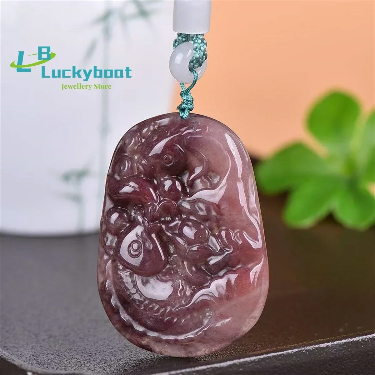 Natural Golden Silk Jade Yearly Fish Pendant Simple and Generous Personalized Fashion Versatile for Men and Women