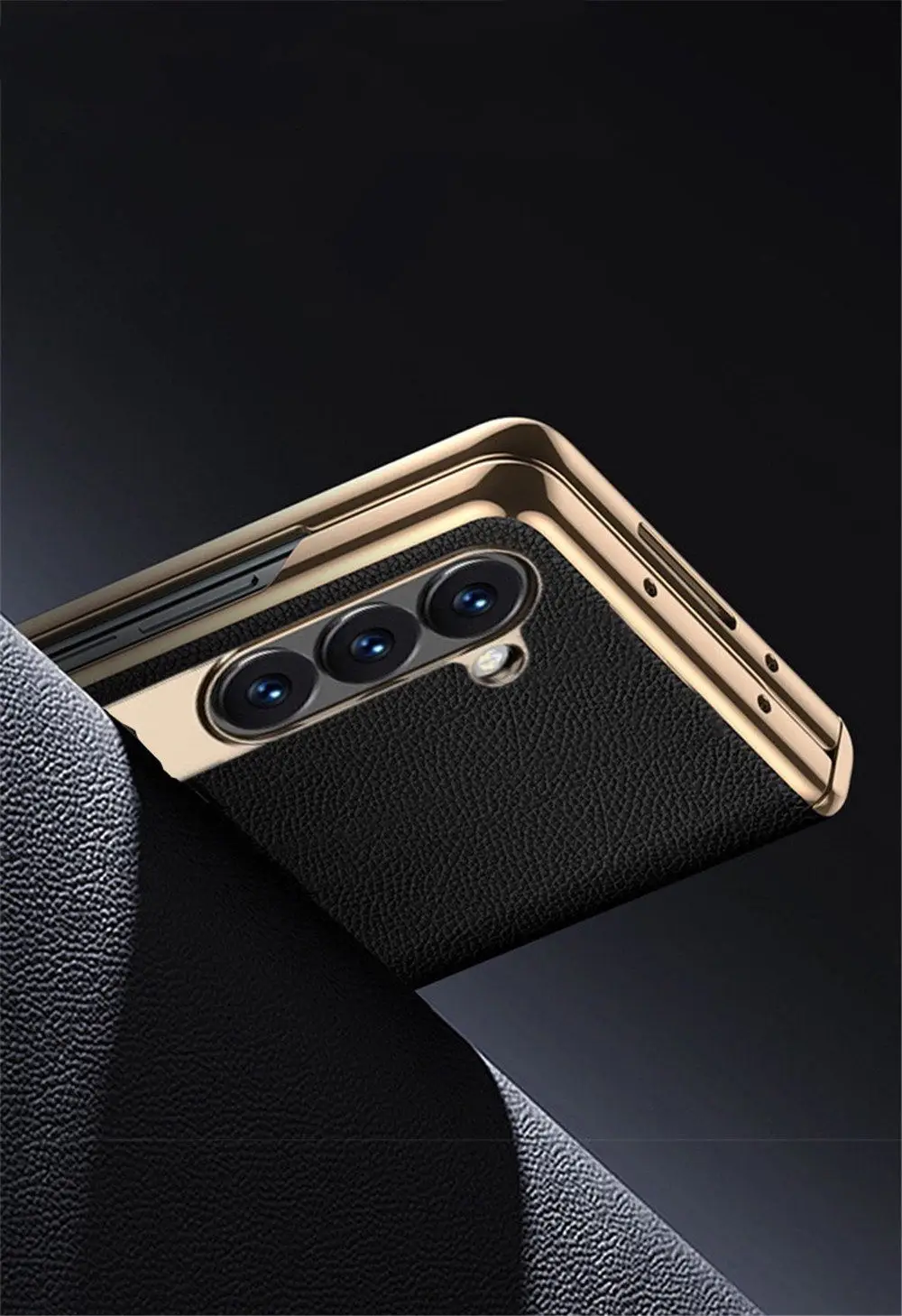 プレミアム牛革レザーブラケットフリップケース Samsung Galaxy Z Fold7 6 ヒンジカバー用