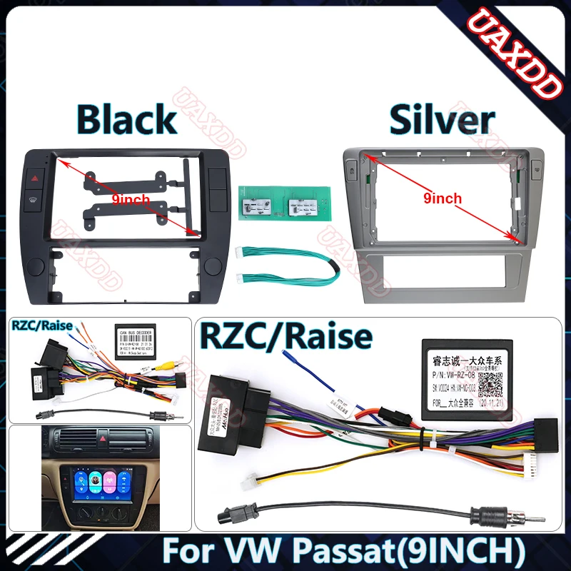 

Автомобильная магнитола для VW Passat B5 B7, 9 дюймов, 2Din, пластиковая облицовка, панель, рама для приборной панели, GPS, Android, мультимедийные кабели Playe