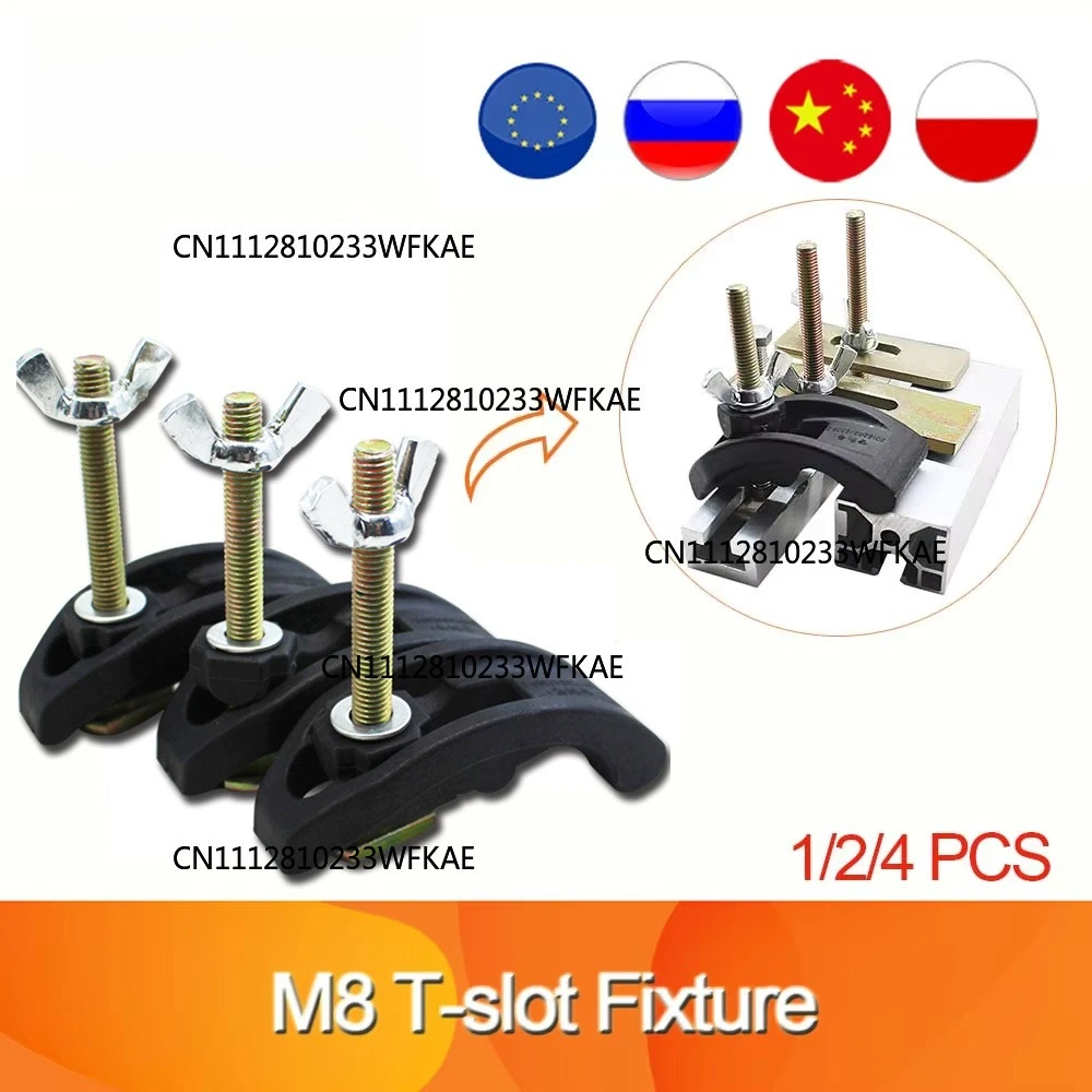 1/2/4 Pcs M8 CNC Fixture sets nylon clamps Bow clamp Pressure Plate Clamp Engraving Machine Parts For T-slot Working Table