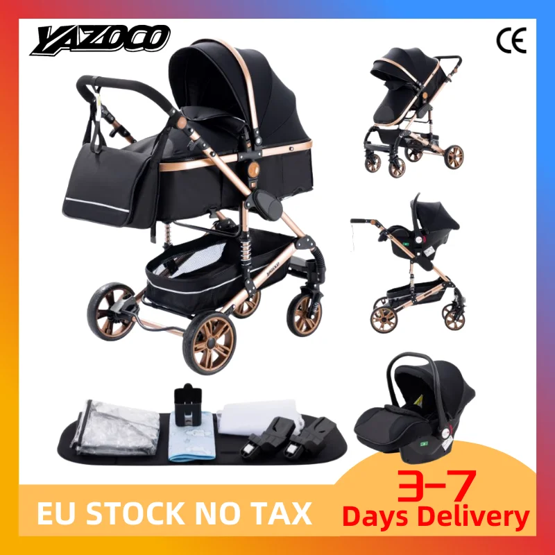 Sistema di Viaggio 3-in-1 con Passeggino, Carrozzina Reversibile, Telaio in Alluminio, Chiusura con Un Clic per Neonati e Bambini