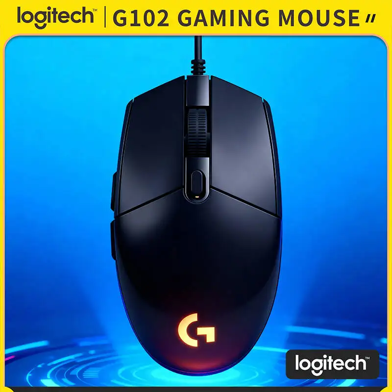 

Logitech G102 Wired Mouse, 8000 DPI Adjustable, LIGHTSYNC RGB, 1000Hz Polling, Ergonomic Grip for Gaming & Daily Work