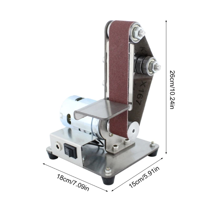 R9JF Small Belt Grinding Tool with Variable Speed Control High Torques Grinder Compact Sanding Machine for Detailed Finishing