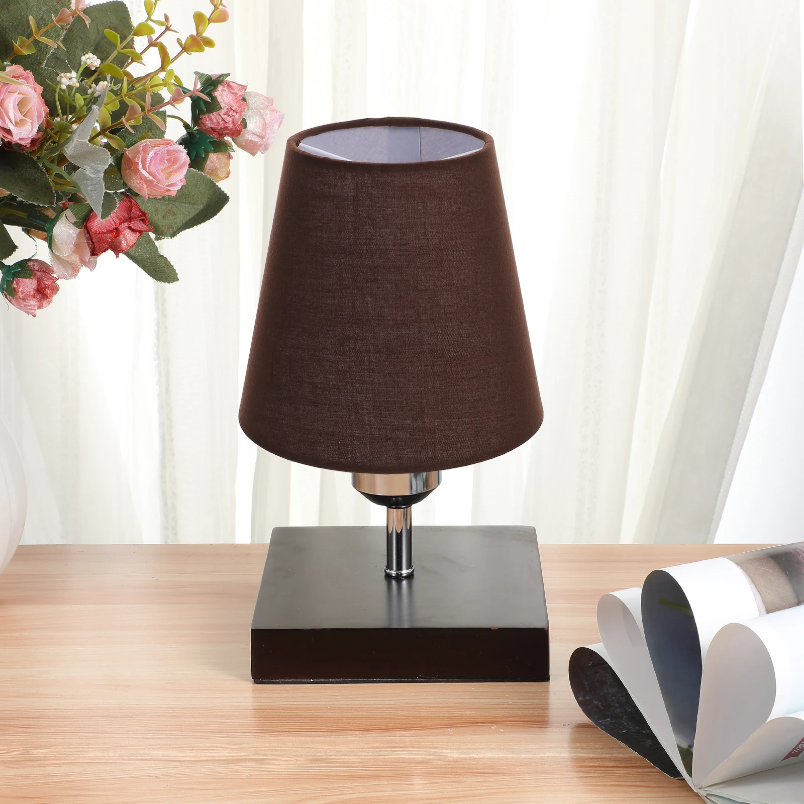

Coffee Bulb Lampshade Fabric Durable Cloth Cover Handmade Lamp Accessories Brown Room Decor