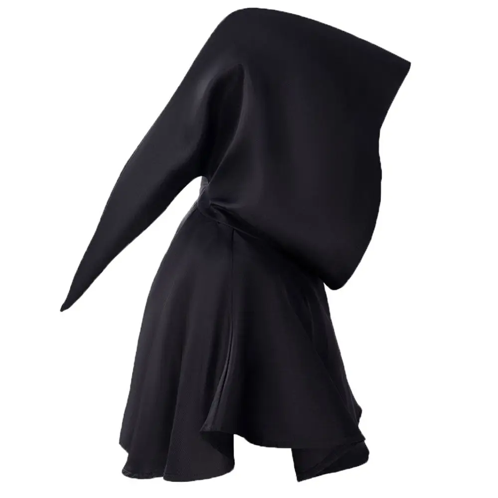 

Casual Solid Color Halloween Hooded Hat Multipurpose Stretchy Halloween Death Cloak Coat Cosplay Props Medieval Cape Carnival