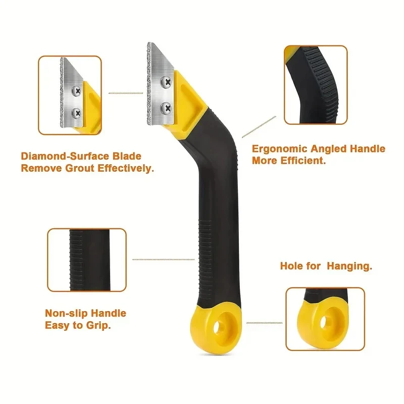 Tile Grout Saw Grout Removal Tool, Angled-Design Grout Hand Saw for Tile Cleaning, Removing Paint and More
