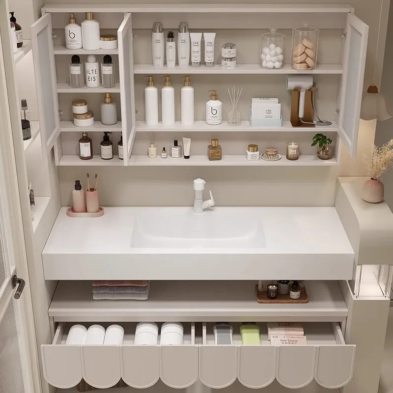 

Современная интегрированная раковина-столешница 120 см, настенный дизайнерский каменный мебельный гарнитур для ванной комнаты