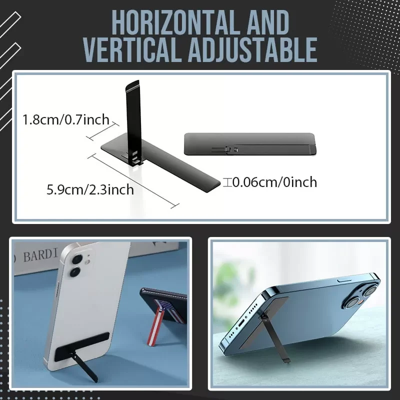 Ultra-Dunne Onzichtbare Terug Stok Mobiele Telefoon Ondersteuning Desktop Onzichtbare Creatieve Metalen Mini Plakken Vouwen Dropshipping