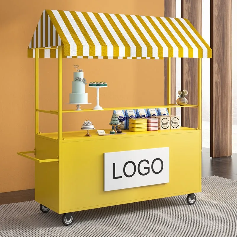 Wheel stall trolley outdoor night market float wrought iron promotion snack truck movable truck stall dining car