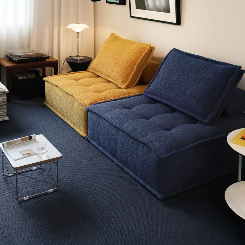 Fully dismantled and washed Piedmont fabric sofa tofu module square combination without armrests