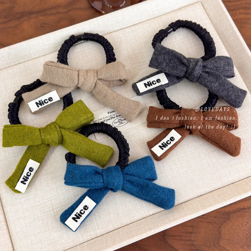 

Small Scrunchie Knitted Bow Premium Elastic Hair Ring for Low Bun Ponytail Stretchy Durable Comfortable Versatile Daily Women