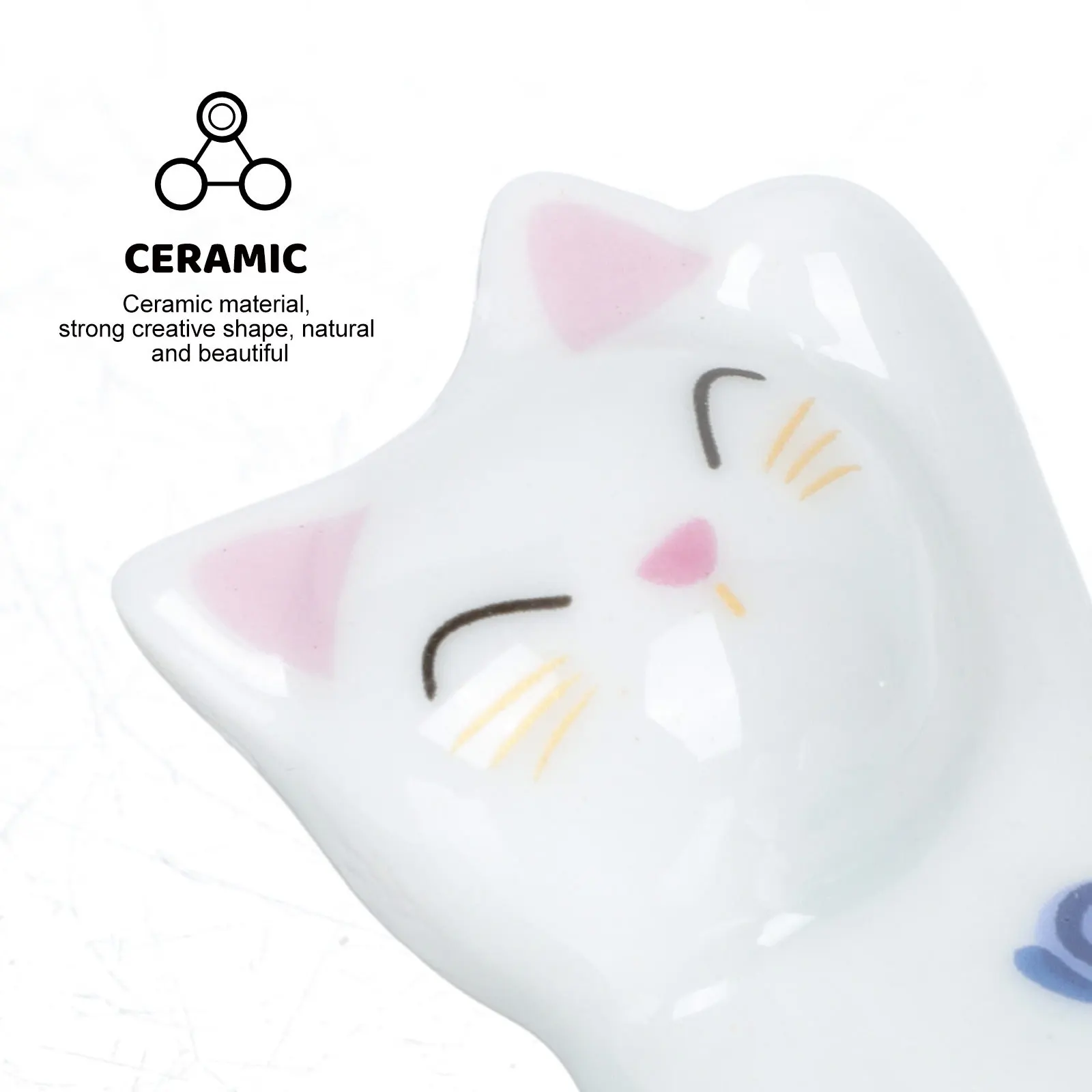 

3Pcs Ceramic Chopstick Rest Creative Cat Bunny Shape Chopstick Holder Practical Flatware Organizer for Household Dining and