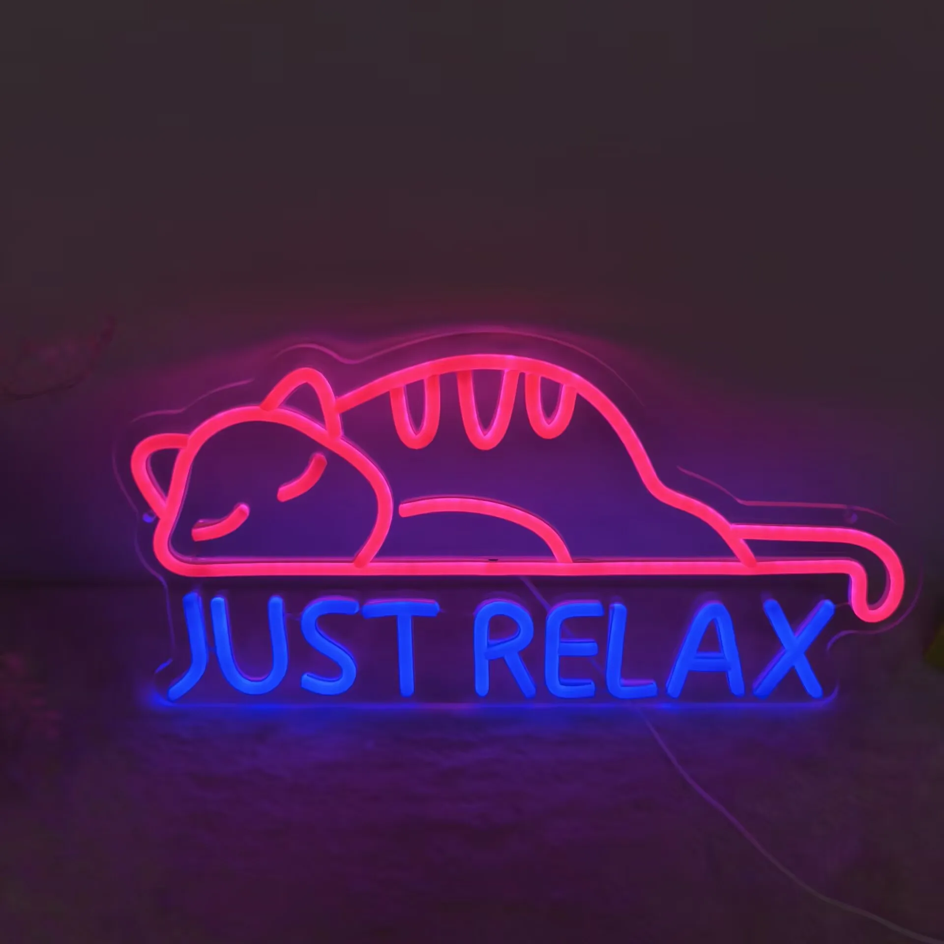 JUST RELAX Neon-Neonlichtschild, USB, dimmbar, LED-Neonschild, Wanddekoration für Schlafzimmer, Spielzimmer, Wohnzimmer, Geburtstagsparty-Geschenke