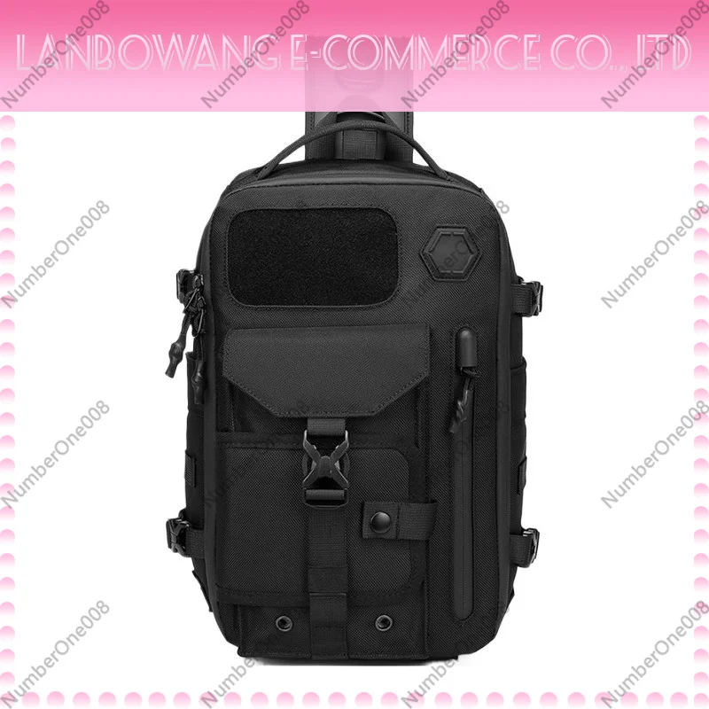 Tactical Chest Bag Men Large Capacity Water Resistant Lightweight Durable Multi Functional Crossbody Bag For Outdoor Sport