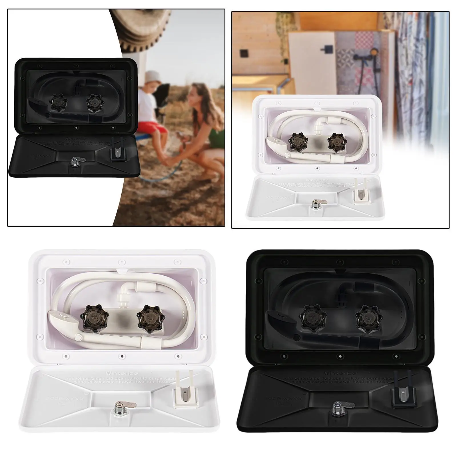 

Generic Shower Box Kit Easy to Use Accessories for RV Camper Motorhome