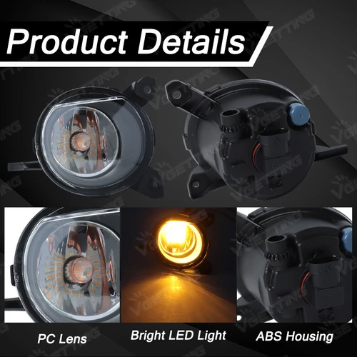 Imagen 2 del producto Lámpara antiniebla del parachoques delantero del coche para Toyota Yaris Vitz 2003 2004 2005 2006 luces antiniebla halógenas LED con cubierta accesorios de interruptor de arnés
