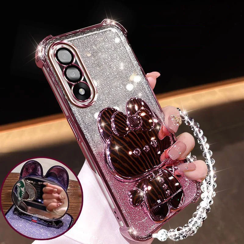 

Чехол для телефона Oneplus Ace5 с браслетом и зеркальной подставкой в виде кролика для Oneplus Nord Ce 4 Lite N30 Se Ace 2 3 5 Pro, мягкий чехол