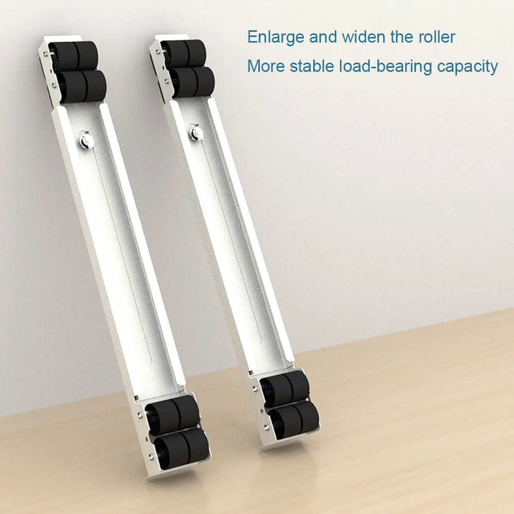 2pcs Refrigerator Base Holder Adjustable Furniture Dolly Mobile Roller Multifunctional with Wheels Home Furniture Moving Roller