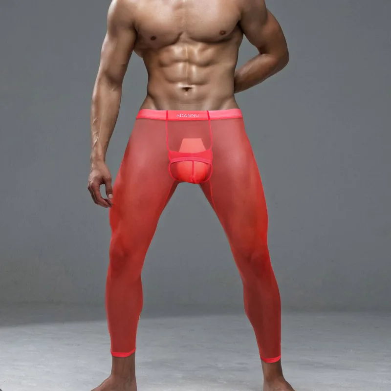 ADANNU Transparent Sports Trousers Sexy Low Waist Stimulus Pocket Comfortable Pants Briefs AD774