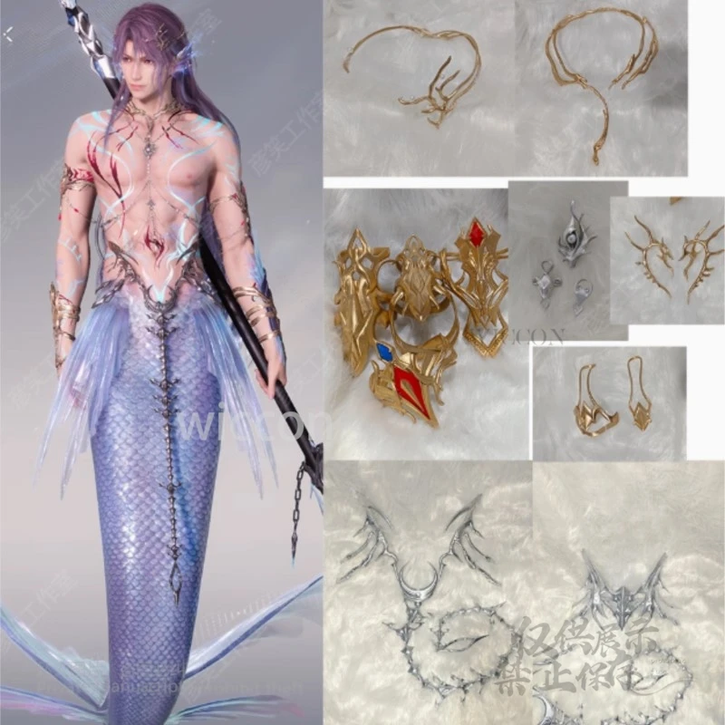 

Anime Game Love And DeepSpace Rafayel Cosplay Props Sea Costu Headwear Chest Neck Arm Acc Made Halloween Party Role Handmade New