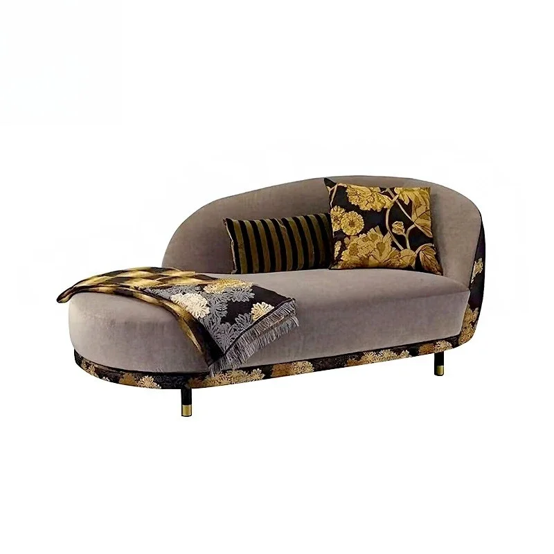 Creative embroidered fabric sofa, villa luxury living room, high-end sofa