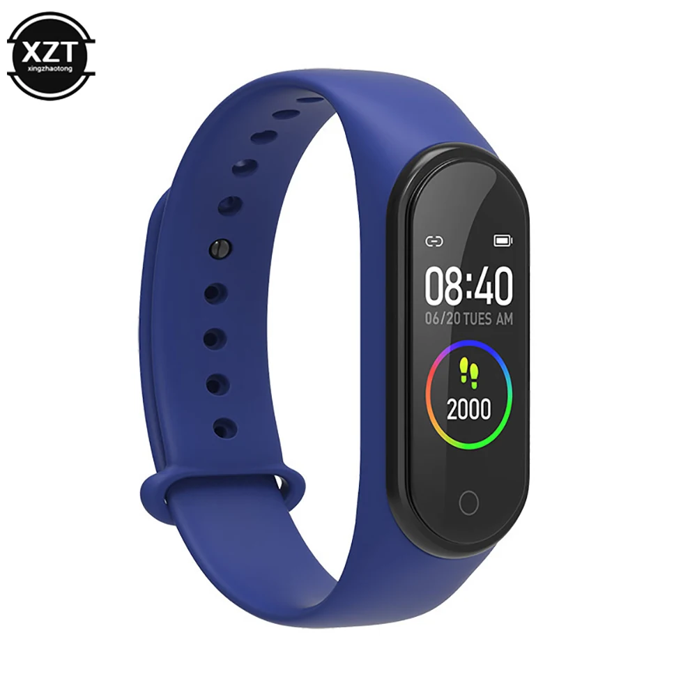 2023 XZT M4 Wristband Sport Fitness Pedometer Color Screen Smart Bracelet Blood Pressure Walk Step Counter Smart Band Watch