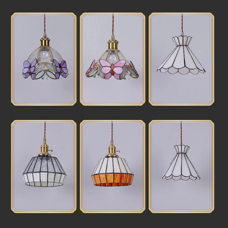 Nordic Creative Glass Pendant Light Colorful Butterfly Design Home Decor Lighting Fixture for Bedroom Living Room and Tea Room