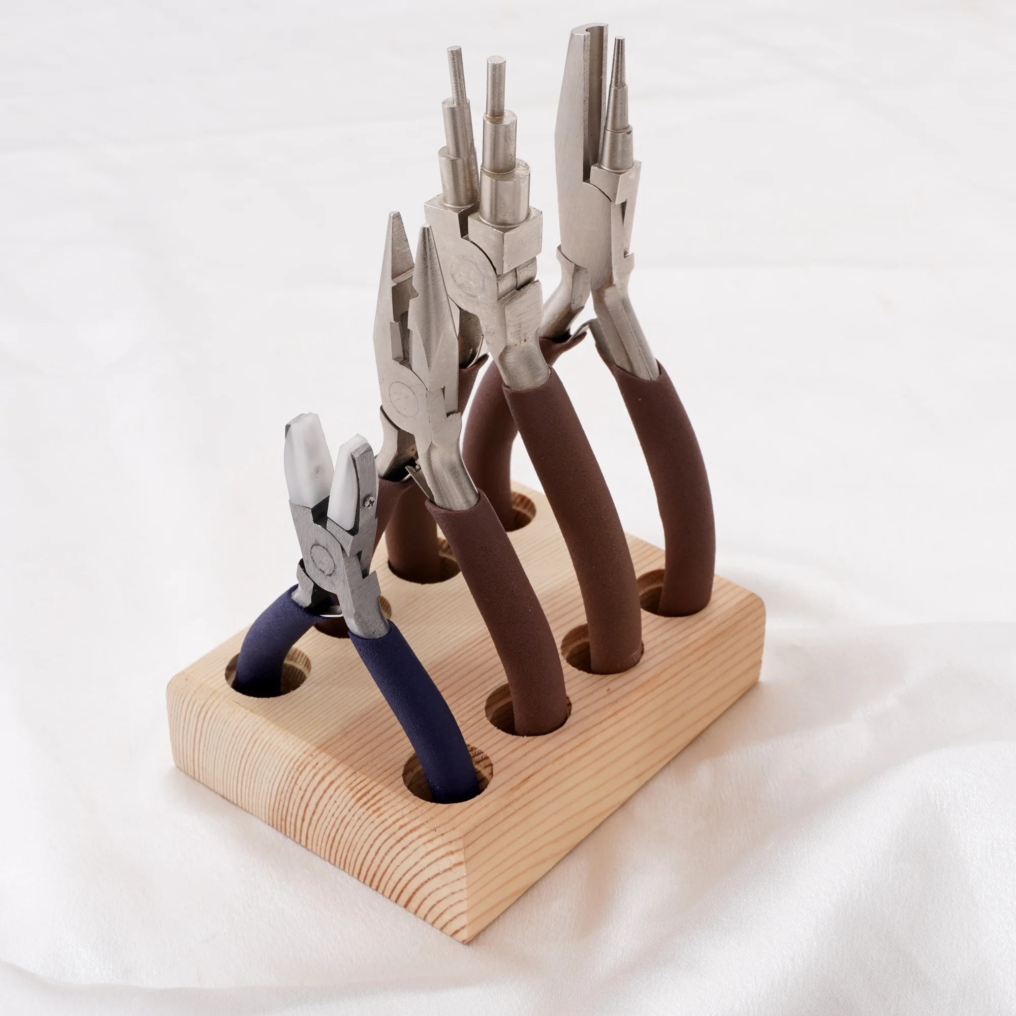 1PC Coffee Carbon Steel Jewelry Pliers DIY Beading Wire Wrapping Tools Nylon Jaw Round Flat Nose Pliers Hand Tools Accessories